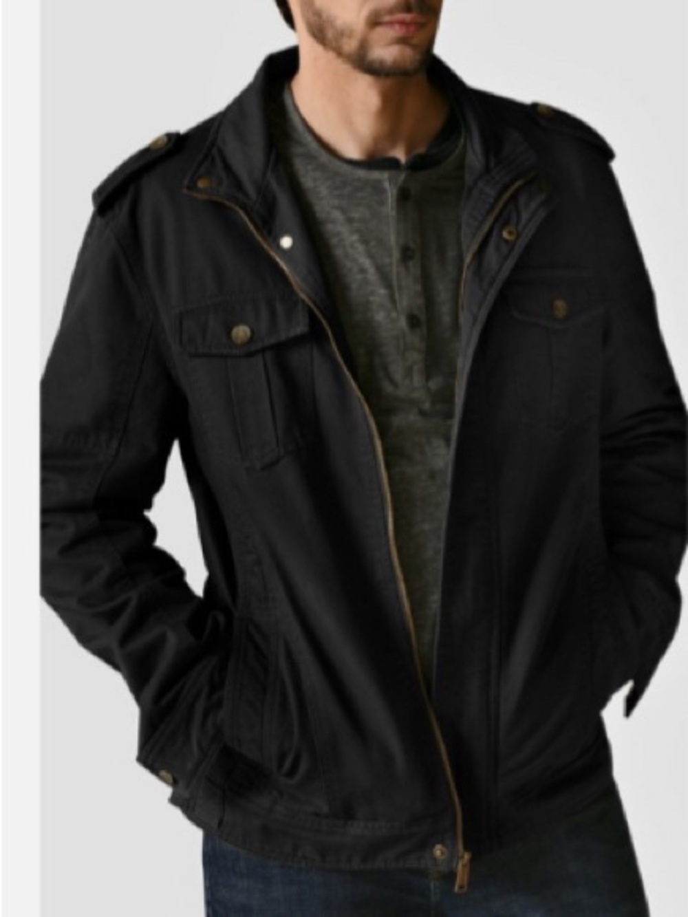 WenVen Men's Black Field Jacket - Size XL